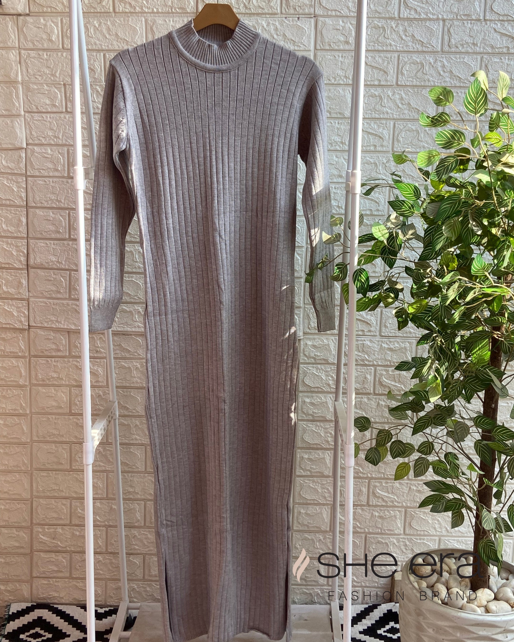 Rib Dress (Gray)